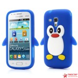 Силиконовый чехол Пингвин для Samsung S7562 Galaxy S Duos (синий)